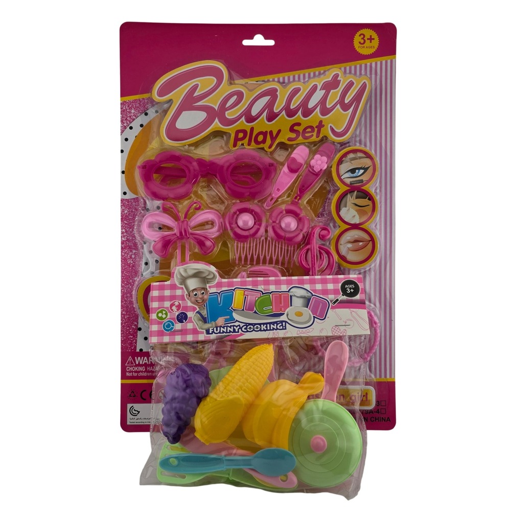 Fashion Girl Beauty Play Set Kitchen Funny Cooking Toy for Kids Ages 3+